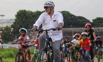 Ajith Kumar mentoring child bicyclers, video goes viral
