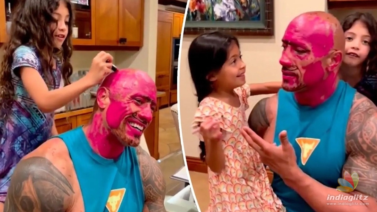 Dwayne The Rock Johnsons daughters turn him into a girl - Most cute and adorable video goes viral
