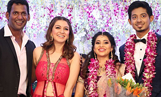 Hansika at Vishal's Sister Aishwarya Wedding Reception