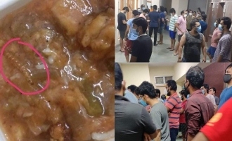 Chennai: College hostel students protest after finding worms in food