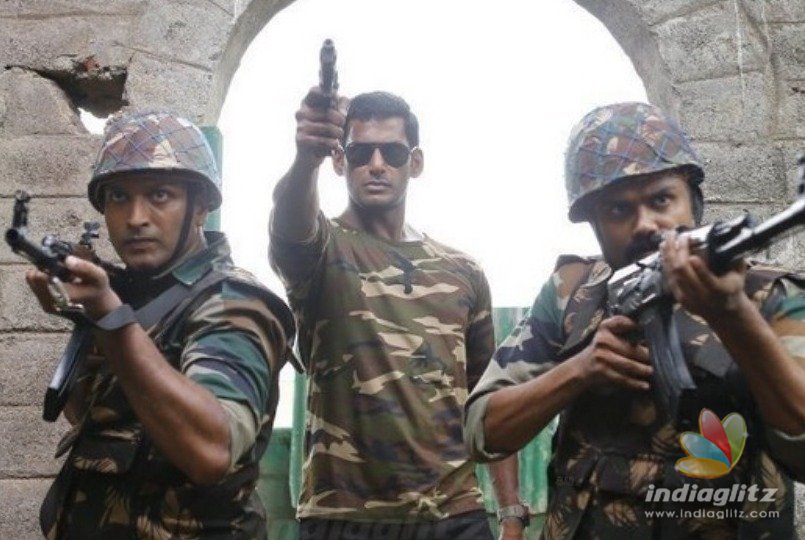 Vishal is a strapping army man fighting a different war in Irumbu Thirai trailer