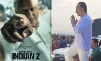 Kamal Haasan's grand entry to 'Indian 2' sets from the sky in new getup - Pics and Video go viral