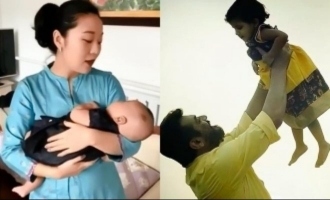 Chinese television anchor Nilani singing Kannana Kanney lullaby for her baby Thala Ajith