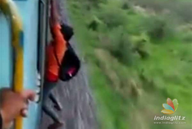 Viral video: Indian youth falls from speeding train trying to show-off