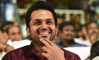 Actor Karthi gets papped during his temple visit following Viruman audio launch!