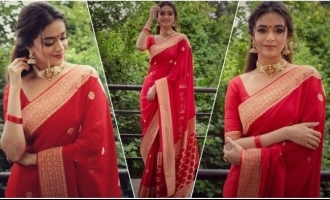 Keerthy Suresh's ravishing red saree photoshoot makes netizens want more