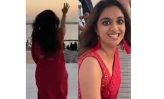 Video of Keerthy Suresh running helter skelter in red saree causes sensation among fans