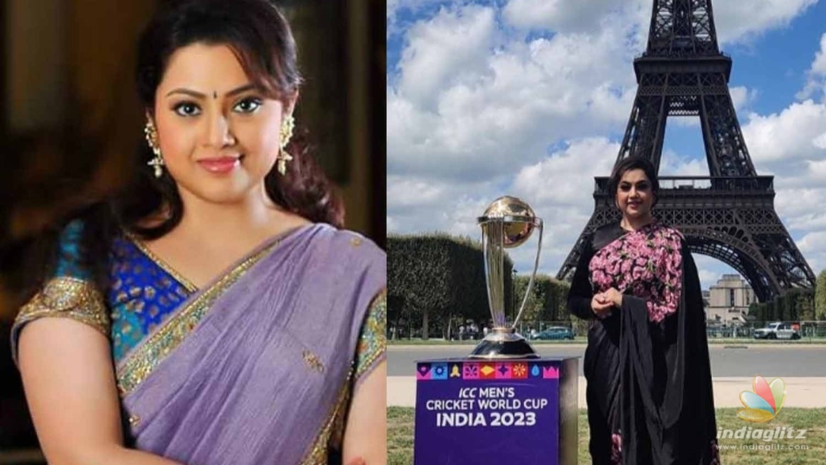 Meena becomes first Indian actress to unveil Cricket ODI World Cup 2023 trophy