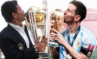 Did Lionel Messi recreate the cricketing legend Sachin Tendulkars world cup victory Latest Viral Photo