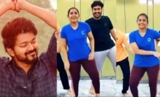 Bhavana and Mynaa 's two different dance versions of  Vijay's 'Vaathi Coming' - videos