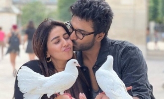 Nikki Galrani & Aadhi Pinisetty are lost in love before the Eiffel Tower on their anniversary!