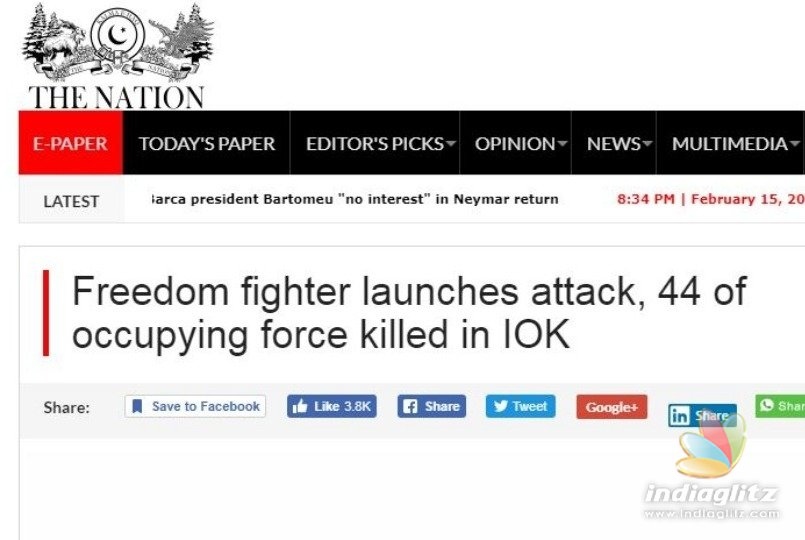 Pakistani media calls Pulwama terrorist a freedom fighter!