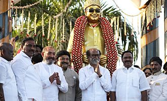 Superstar Rajinikanth unveils MGR statue at Maduravoyal, Chennai