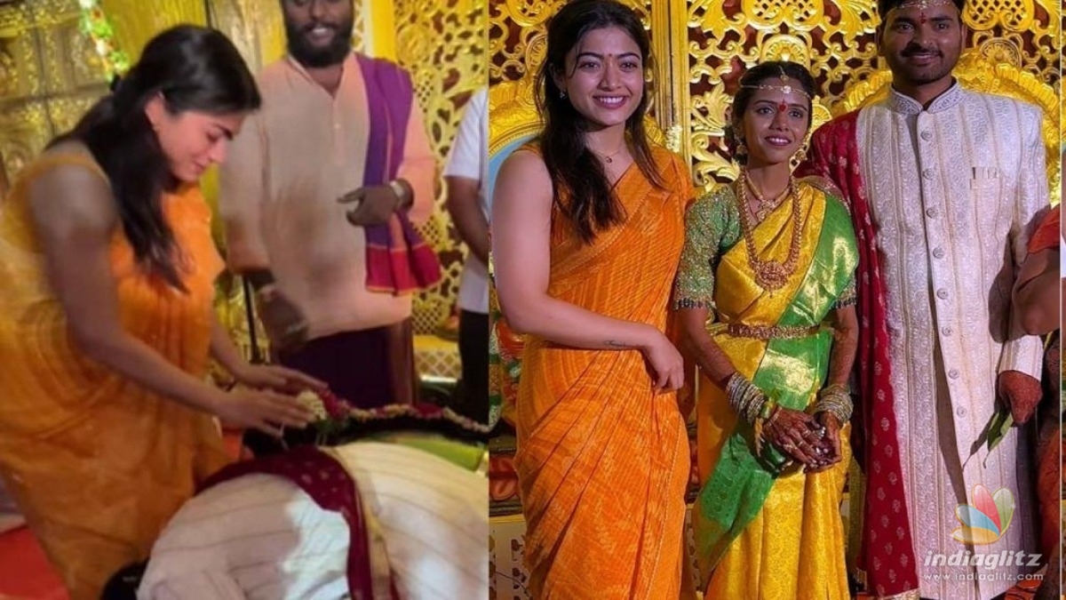 Rashmika Mandannas ultra cute video of blessing newlyweds falling at her feet goes viral