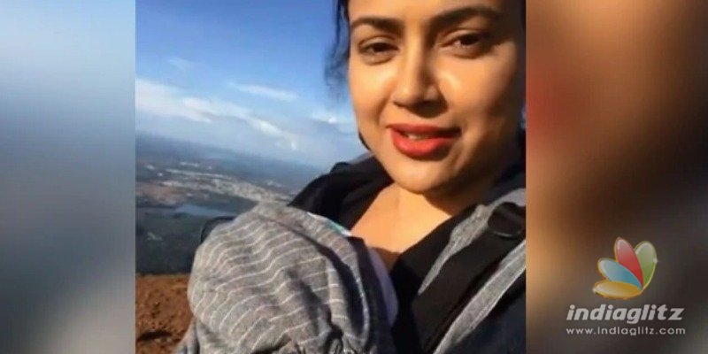 Sameera Reddy climbs tallest mountain with two month old baby- video