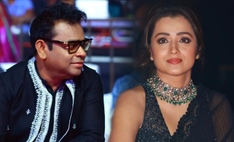 Trisha's fangirl moment with Isai Puyal AR Rahman at the 'Ponniyin Selvan' pre-release event!