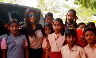 Varalakshmi's touching gesture to bring cheer to these unfortunate school kids