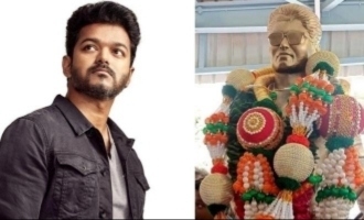 Grand life size Thalapathy Vijay statue gifted by Karnataka fans - pics
