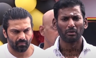 Vishal Arya Last Respects to Captain Vijayakanth in Memorial Serves Food Latest Viral Video