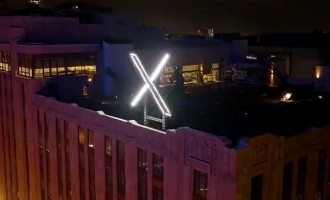 Twitter new logo X Sign Removed from Twitter San Francisco HQ