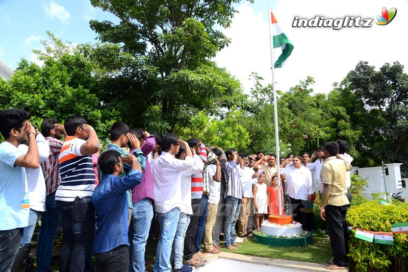 Flag hoisted @ Chiranjeevi Blood Bank