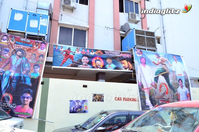 'Baahubali 2' Prabhas Fans Hungama at Sudarshan Theater, Hyd