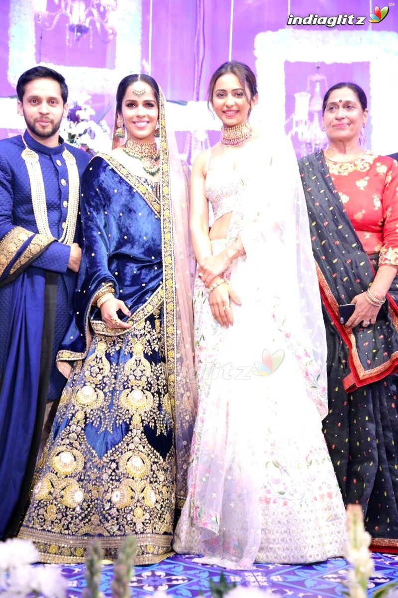 Celebs @ Saina Nehwal and Kashyap Wedding Reception