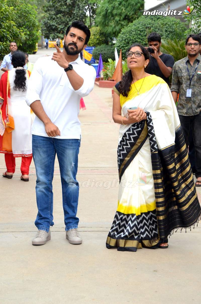 Ram Charan Celebrates Independence Day At Chirec School