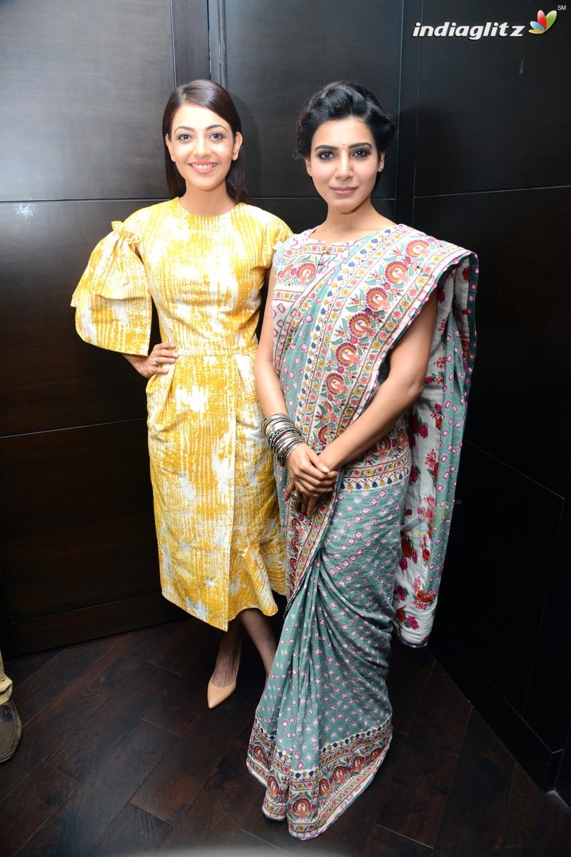 Samantha, Kajal Launches 'Brahmotsavam' Collections