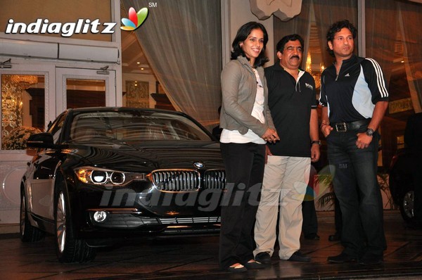 Nag With Saina Nehwal & Sachin @ Taj Krishna