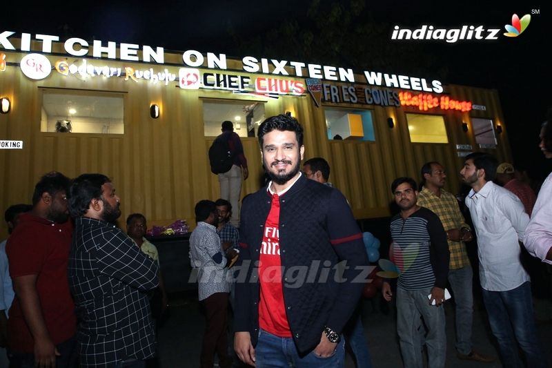 Nikhil Launches Kitchen On Sixteen Wheels Food Truck at Gachibowli
