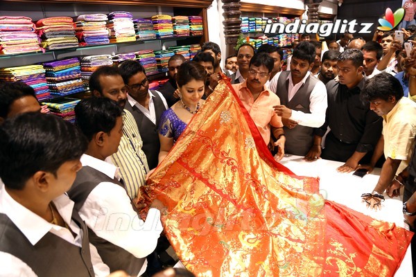 Raashi Khanna launches Kasam Pullaiah Cloth Showroom In Warangal