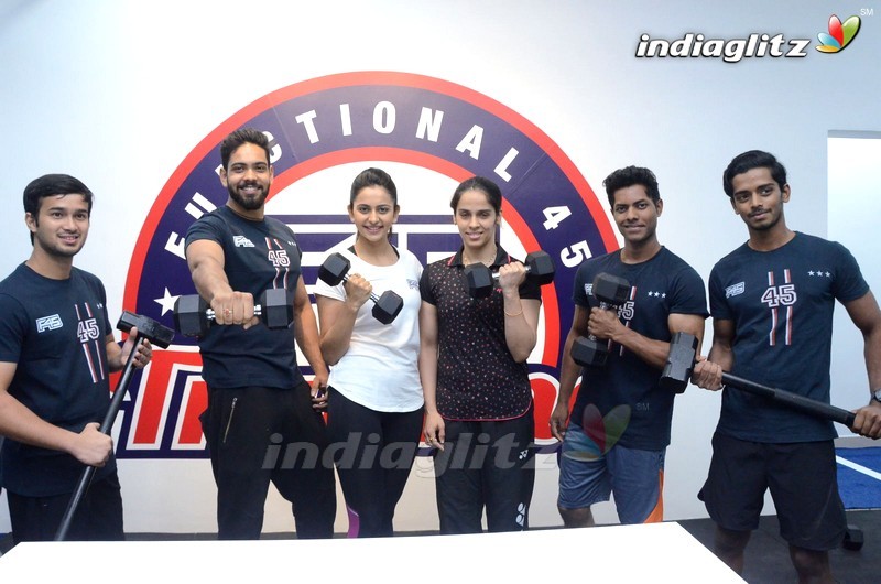Saina Nehwal Launch Rakul Preet Singh's F45 Gym @ Kokapet
