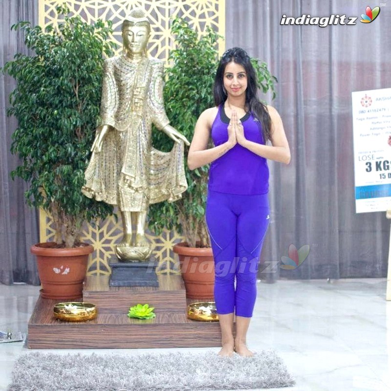 Stylish Sanjjana does Yoga with a purpose