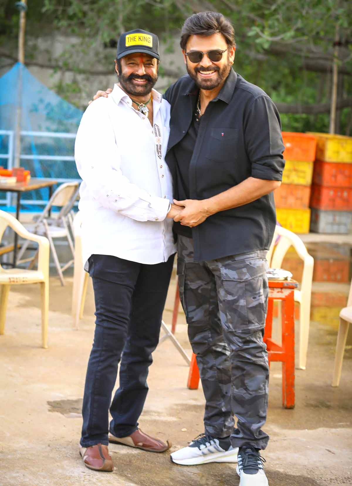 Balakrishna surprises Venkatesh and Anil Ravipudi