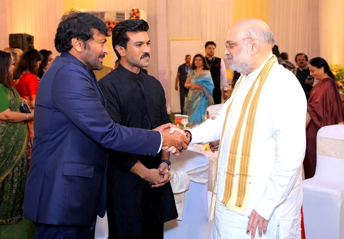 Megastar Chiranjeevi attends Dinner for Padma Vibhushan Recipients with Amit Shah