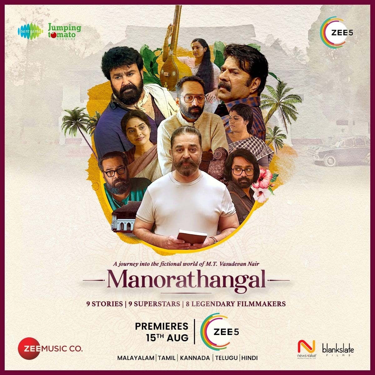 ZEE5 Unveils Star-Studded Malayalam Anthology Manorathangal: A Cinematic Ode to MT Vasudevan Nairs 90-Year Legacy