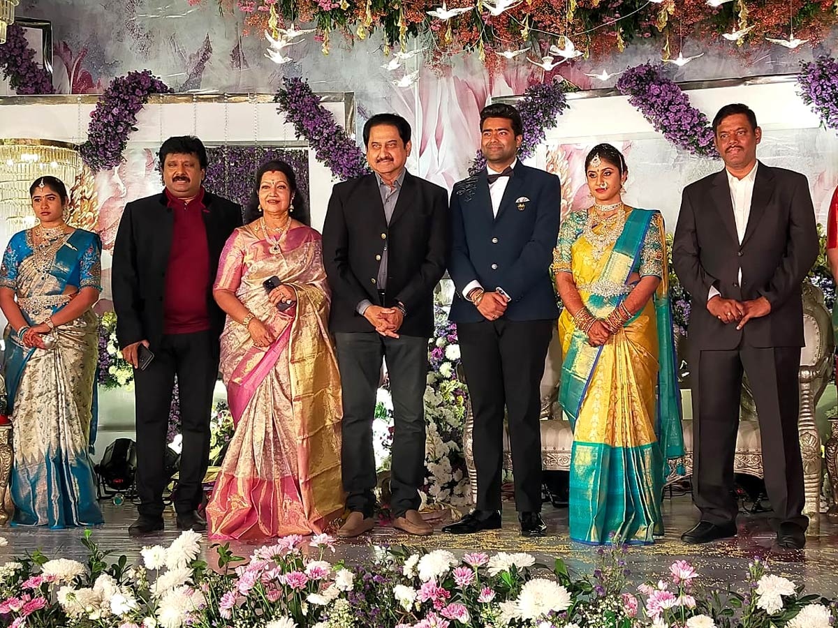 Celebrities attend yesteryear actress Prabhas sons wedding