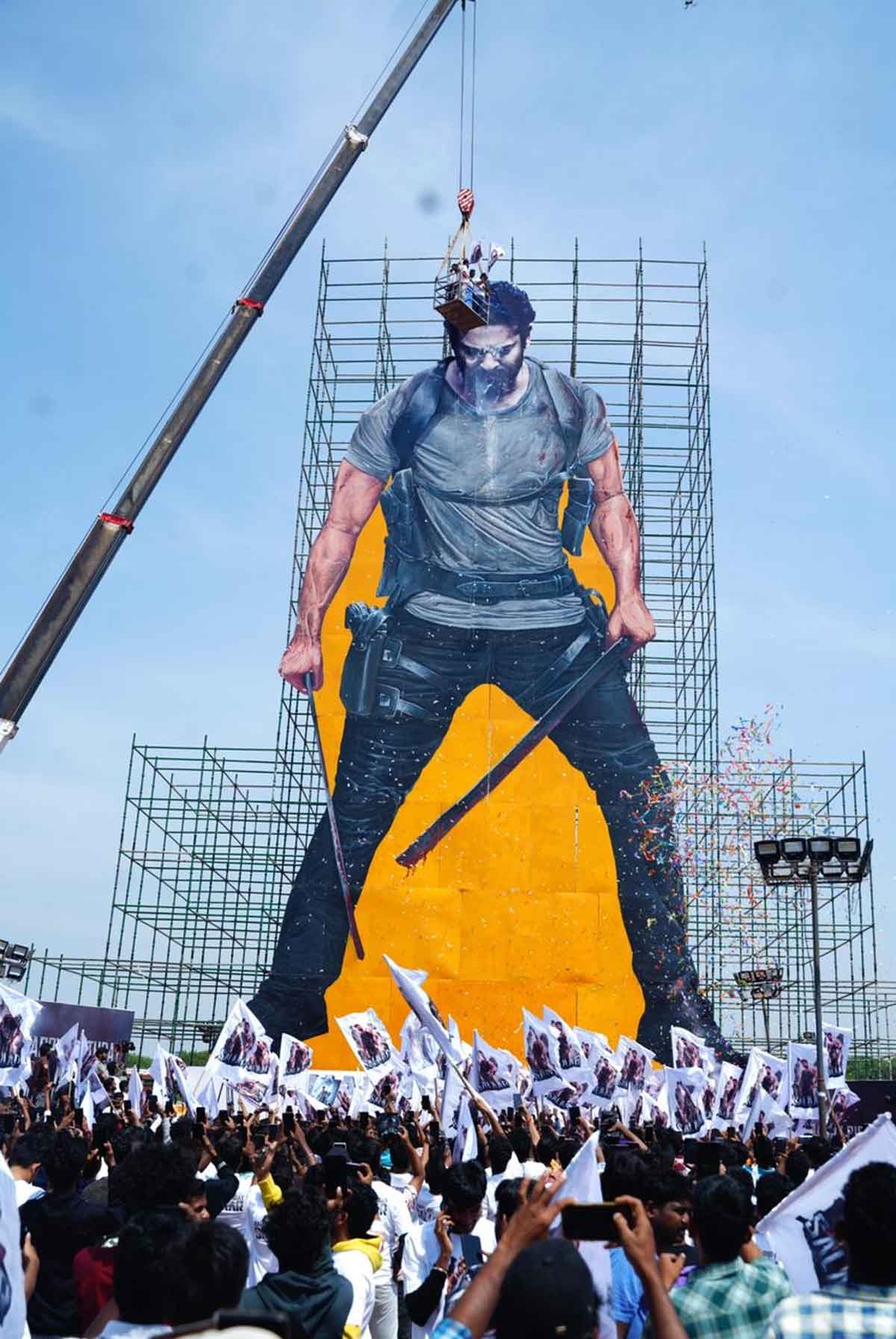 Pan India Star Prabhas huge cutout becomes centre of attraction