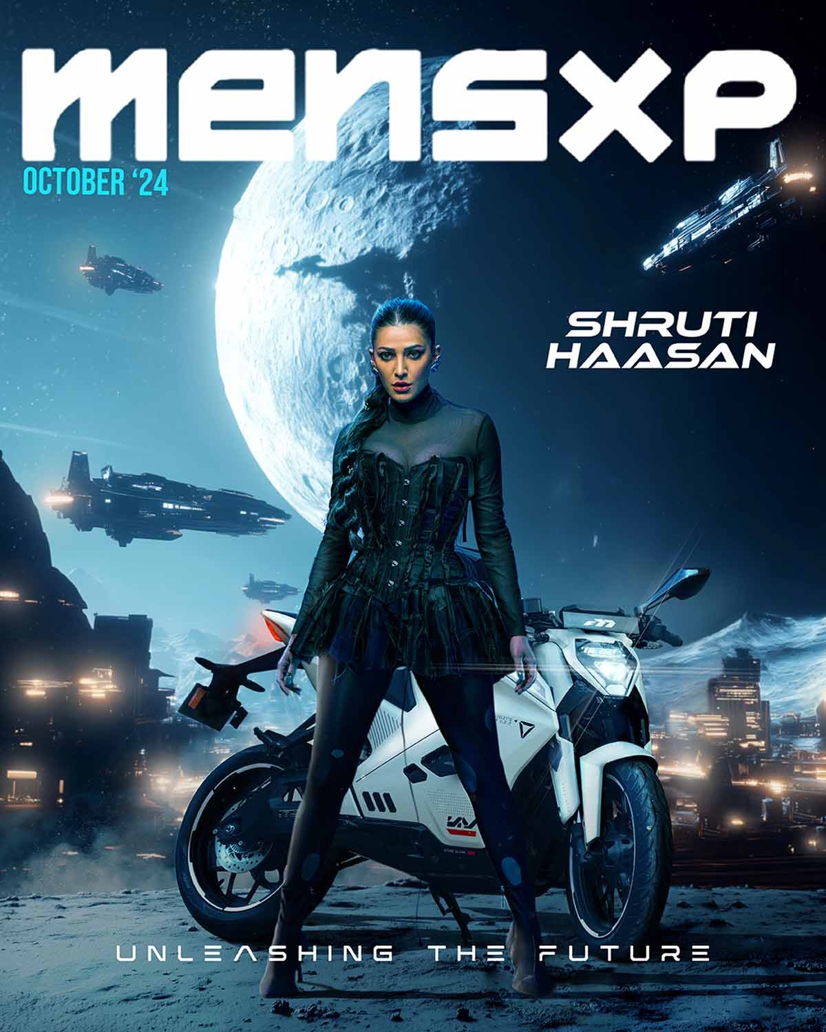 Shruti Haasan Embraces Futuristic Fashion on Cutting-Edge MensXP Digital Cover