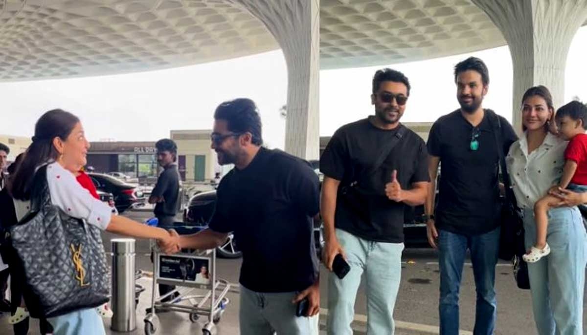 Suriya and Kajal Aggarwal Share a Sweet Reunion at Mumbai Airport