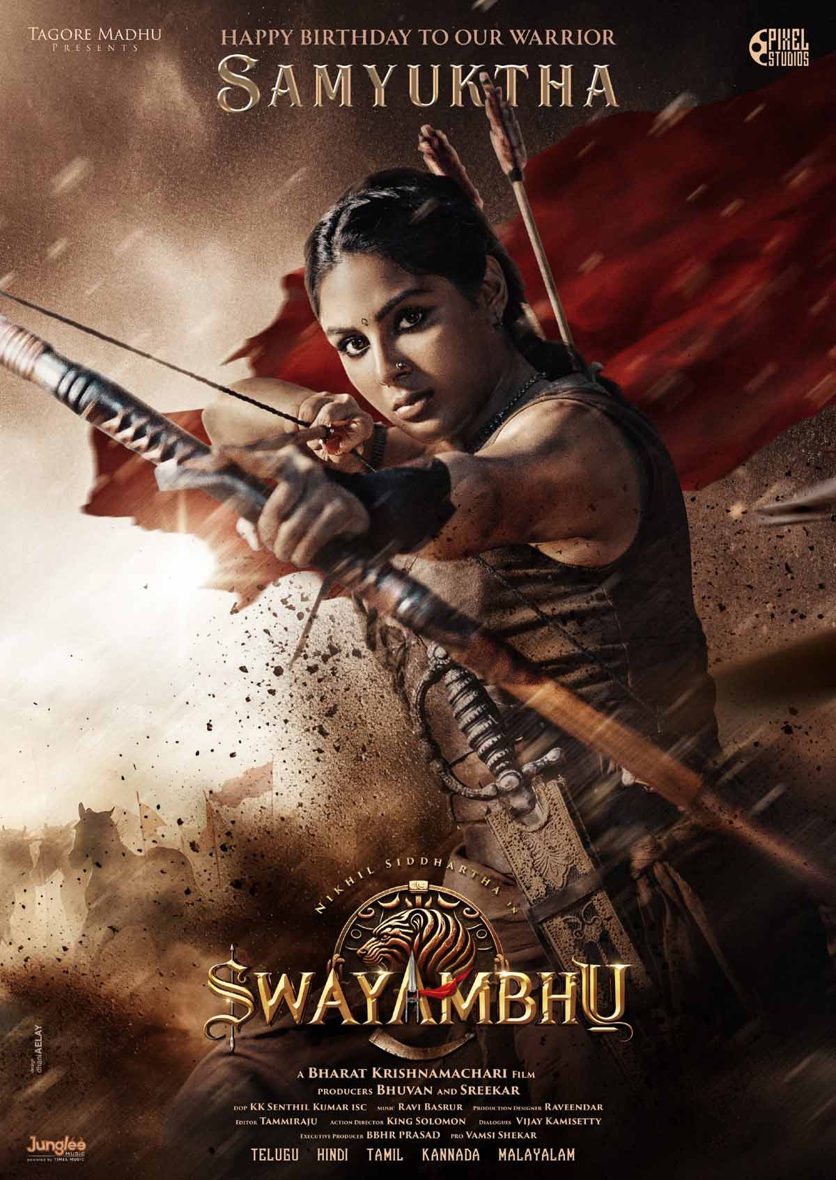 Meet Samyuktha Menon as the Fierce Warrior from Nikhils Swayambhu