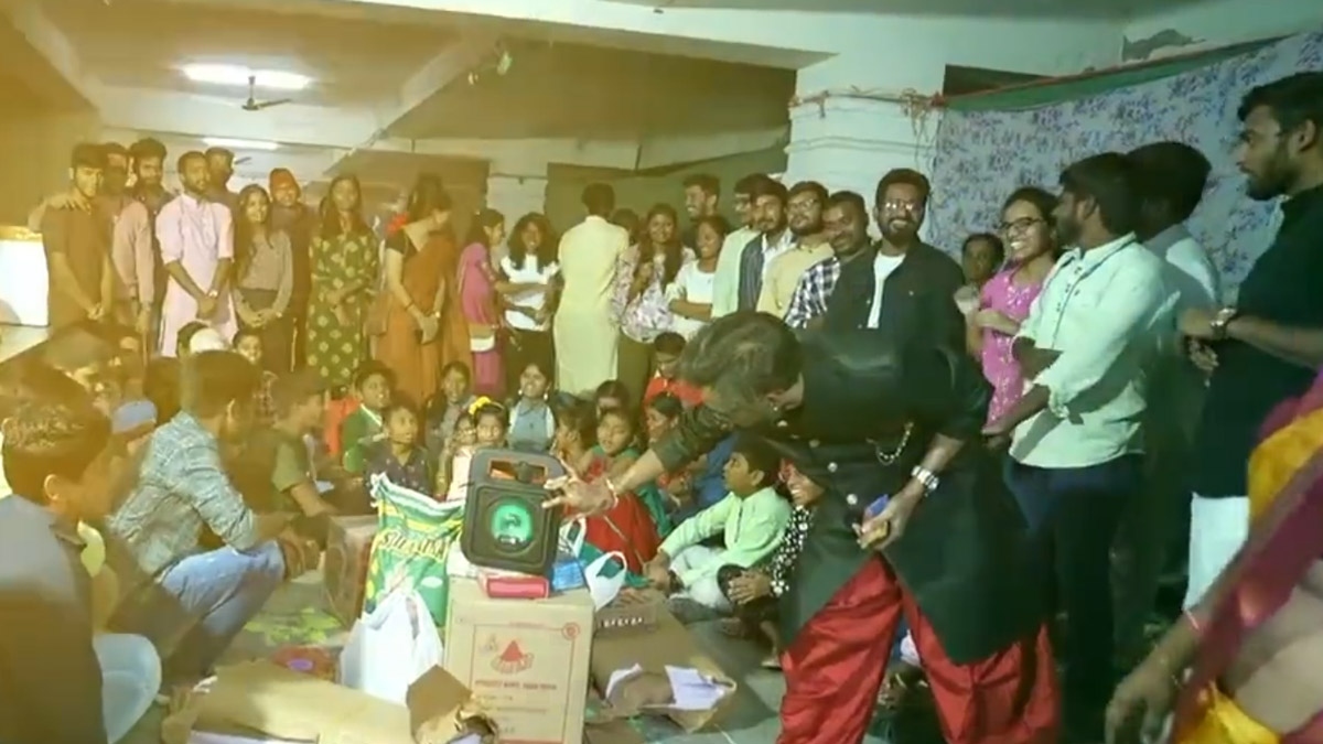 Varun Tej celebrates Diwali with blind kids