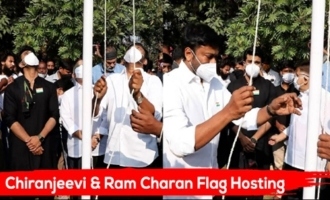 Chiranjeevi & Ram Charan Flag Hosting At Chiranjeevi Blood Bank