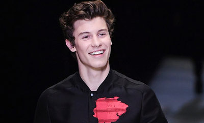 Shawn Mendes Drops by the Milan Fashion Week Wearing Armani...