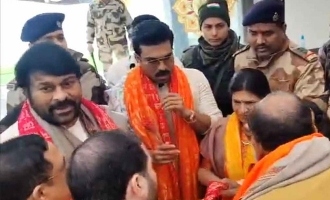 Chiranjeevi, Ram Charan arrive in Ayodhya for Pran Pratishta