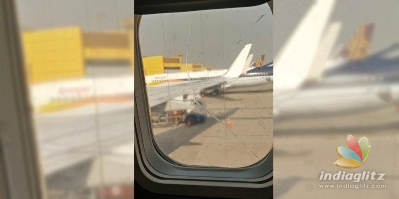 Cracked flight window shocks passenger