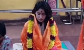 Janhvi Kapoor Performs Puja at a Temple in Ameerpet