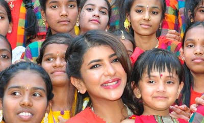 Lakshmi Manchu Celebrates Sankranthi with Govt Schools Kids