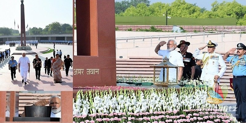 Modi pays homage to martyrs before swearing-in